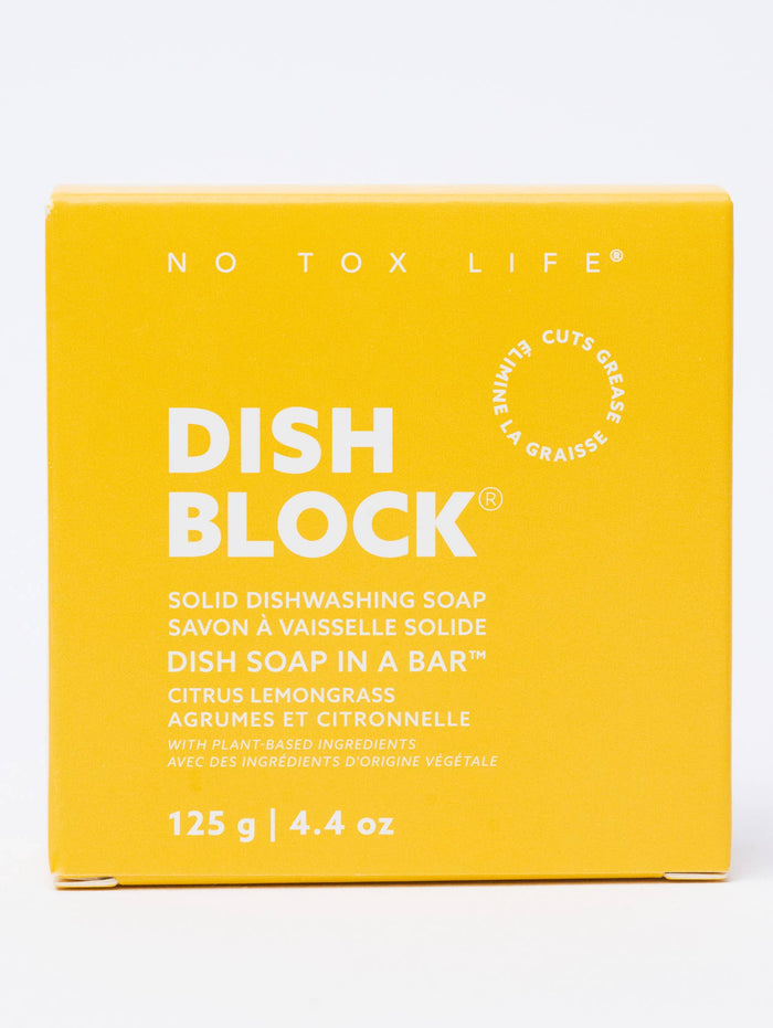 DISH BLOCK® solid dish soap bar - Citrus Lemongrass - No Tox Life