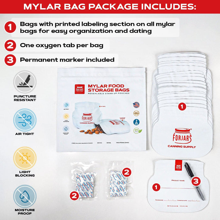 Forjars®  50 count 64oz Mylar Bags