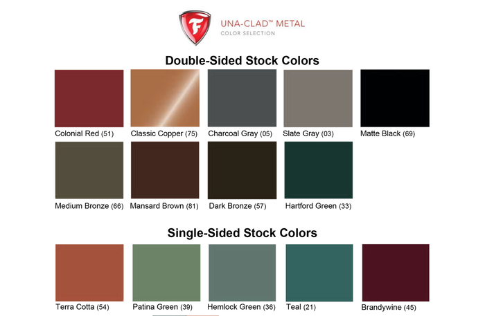 Una-Clad Metal Colors.