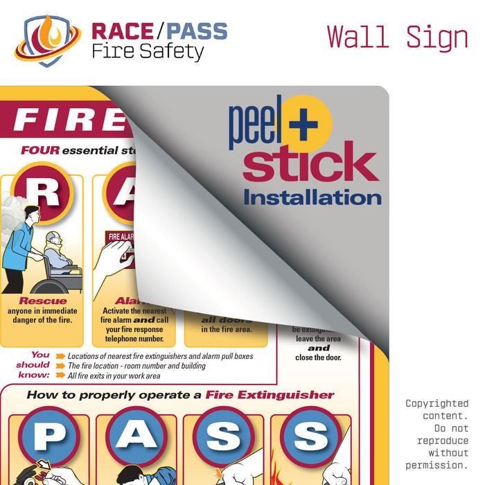 RACE/PASS Fire Safety Wall Sign