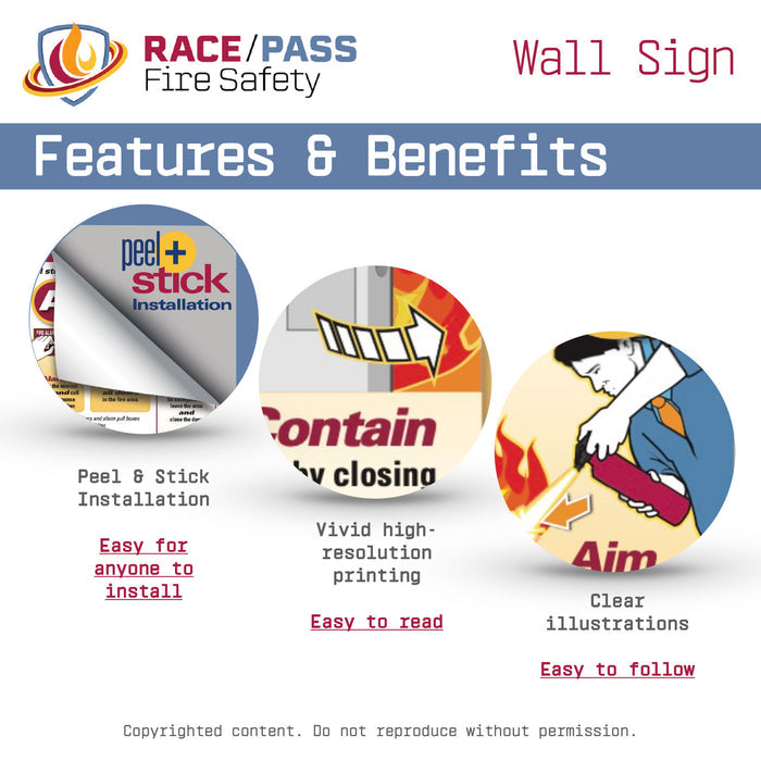 RACE/PASS Fire Safety Wall Sign