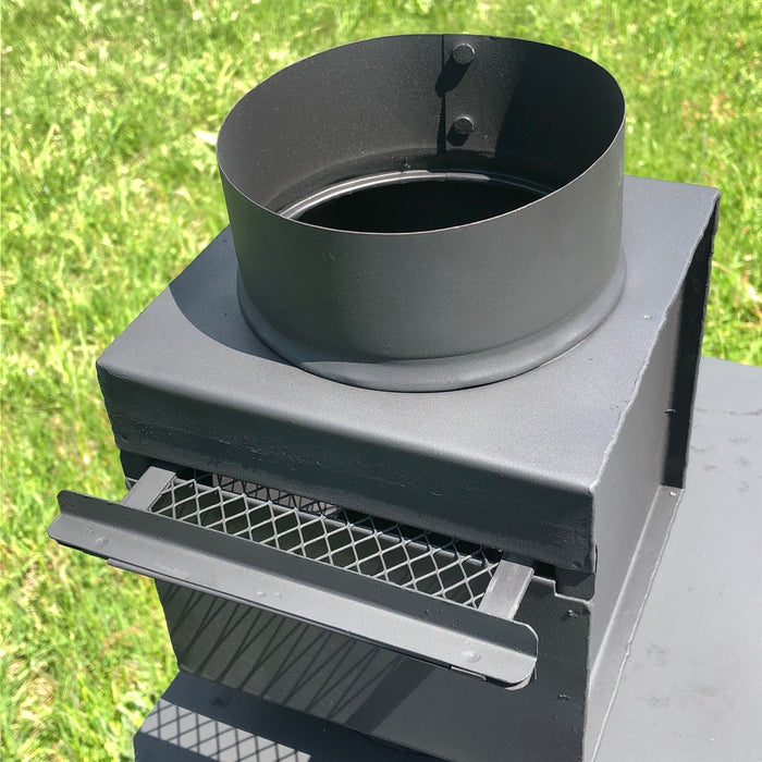 Top view of in-line spark arrestor.