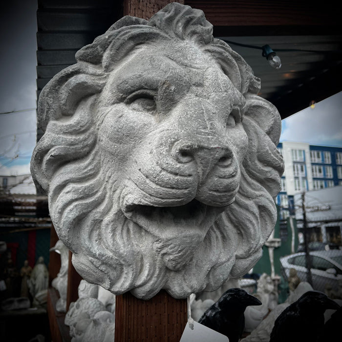 Angled View Lion Head Wall Plaque